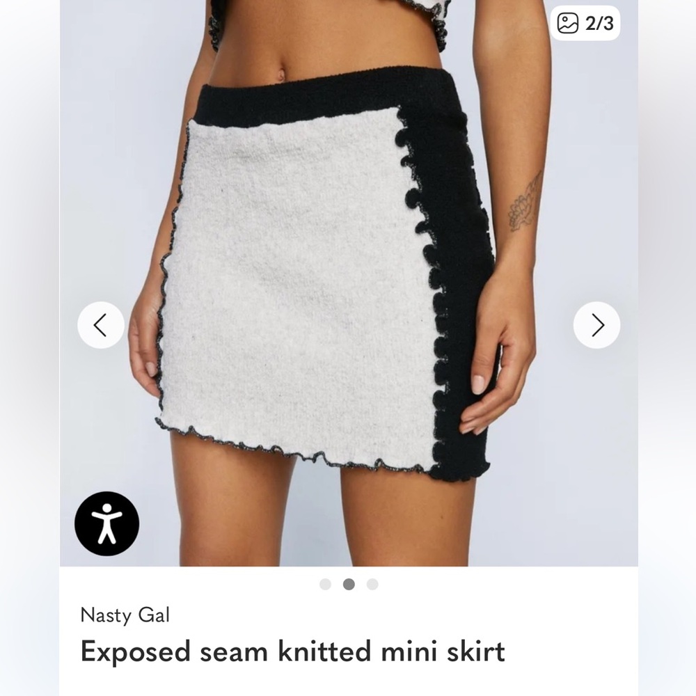 Nasty Gal Monochrome Knitted Mini Skirt